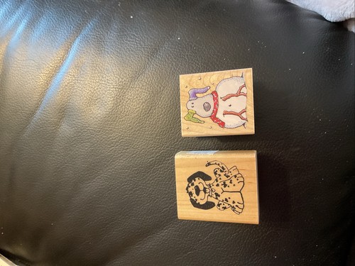 Dog stamps wooden backed - wooden,