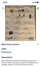 used bose music system  is vintage Bose about 20 yrs old and hardly used