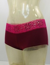 La Senza Claret (Red) Contrast Lace Trim Boyshort Knickers/Briefs - Size S to XL