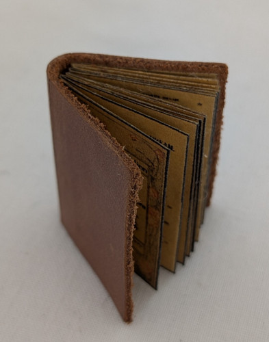 Miniature leather bound - bound, book