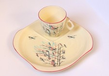 Vintage Beswick China Cup and Sandwich Plate Dawn Chorus