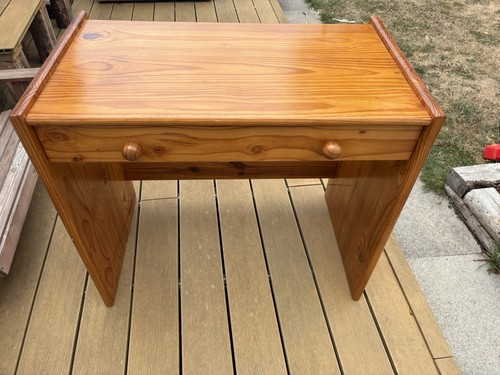 Pine desk with single - with, drawer