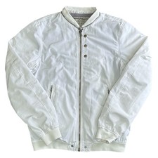 Diesel Indsutry Bomber Jacket Full Zip Y2K Regular White Mens Large