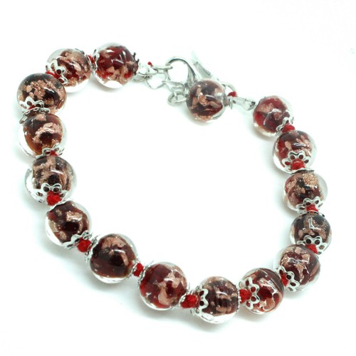 Murano glass bracelet red - glass,
