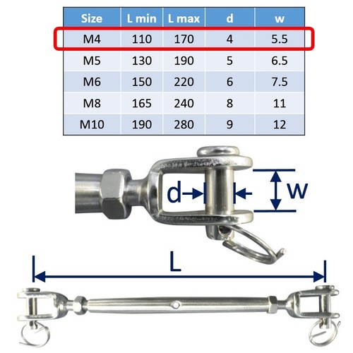 Turnbuckle stainless steel - turnbuckle,