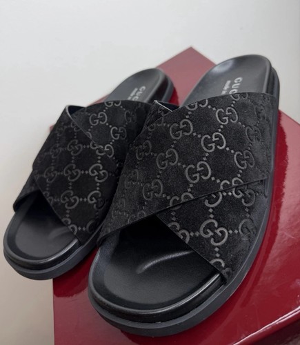 Gucci mens black - black, suede