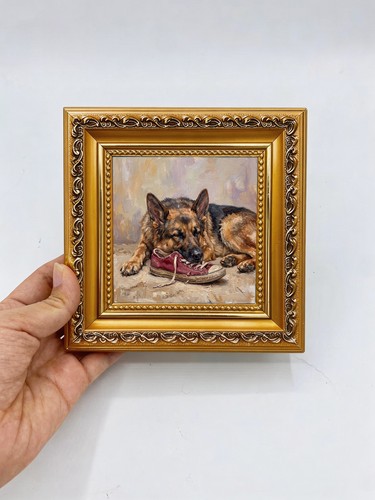 German shepherd chewing shoe - shepherd,