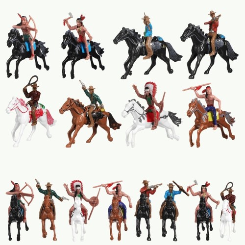 8pcs cowboy horse figurines - cowboy,