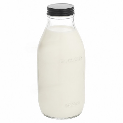 Vintage glass milk bottle - glass,
