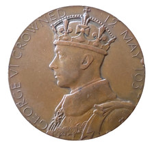 King George V1 & Queen Elizabeth Coronation Medal 1937 , good grade ,    refj328