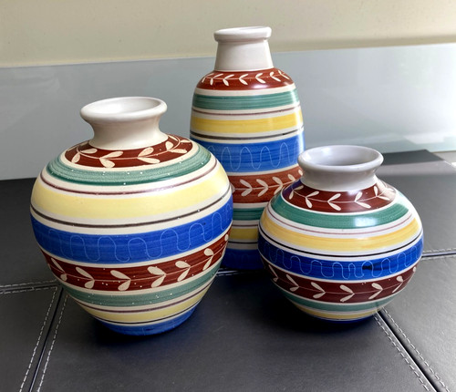 Trio swedish nittsjo vases - of,