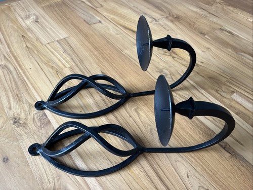 Pair black wrought iron - pair,