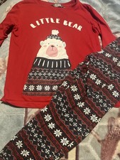 Pair Of Children's Christmas Pyjamas Age 9-10