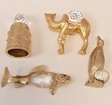 FOUR CRYSTAL & GOLD TONE