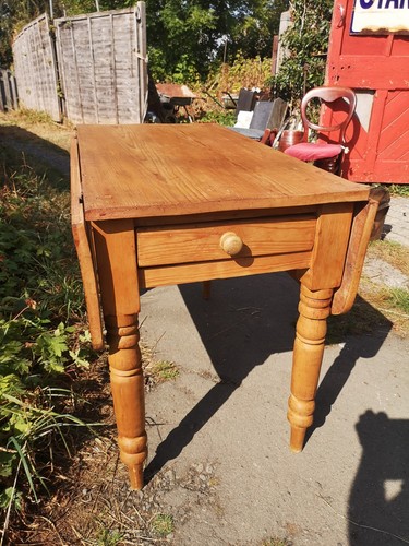 Antique pine table drop - antique, table.