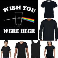 WISH YOU WERE BEER T-Shirt Mens Dave Gilmour Drunk Drinking Party Pink Floyd