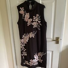 PHASE EIGHT BROWN FLORAL LACE APPLIQUE WEDDING PARTY DRESS
