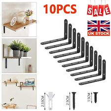 10X Heavy Duty Cast Iron L Shaped Wall Mounted Shelf Brackets Support Decor Home