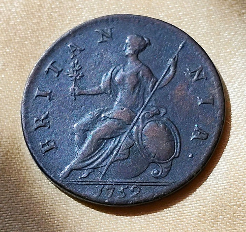 1752 great britain halfpenny - britain,
