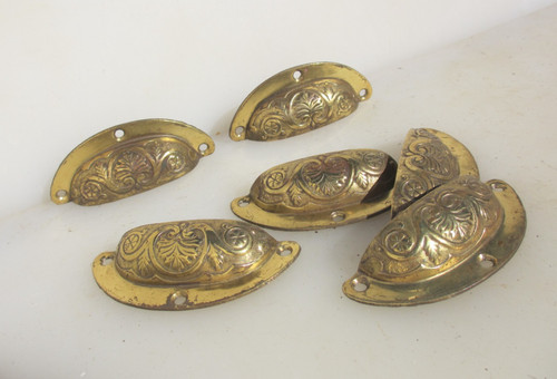 Victorian brass drawer - brass, cup