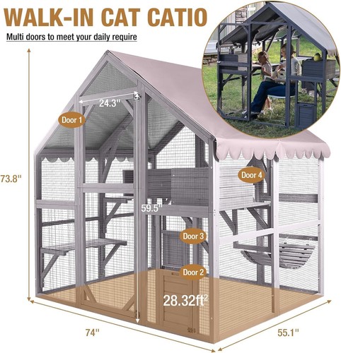 Wooden outdoor cat - outdoor,