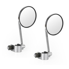 Old style Clamp On 3" Round Chrome Mirrors For Cafe Racer Chopper Bobber