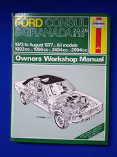 HAYNES FORD CONSUL & GRANADA CAR WORKSHOP MANUAL  1972 - 1977 - HARDBACK