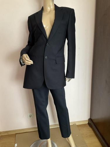 Men jaeger suit black wool - jaeger, l