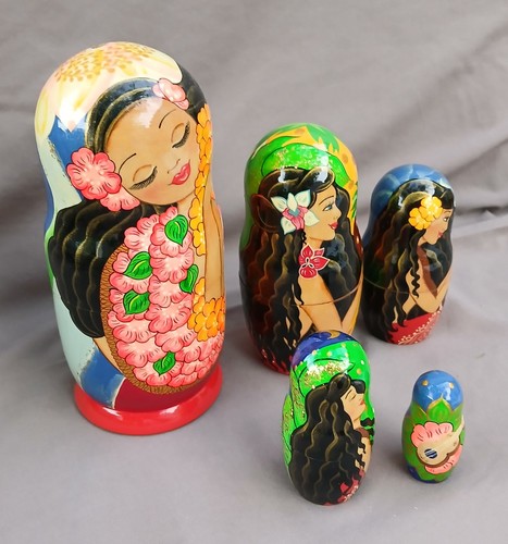 Vintage handpainted nesting - vintage,
