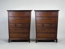 Stag Minstrel pair of Tall Chest of 7 Drawers mahogany 