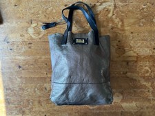 RIVER ISLAND BRONZE LEATHER PEWTER UNDERARM HANDBAG BAG HOBO TOTE