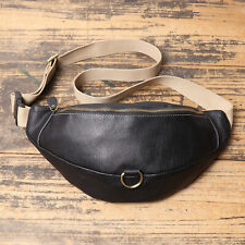 Men's Black Leather Sling Bag