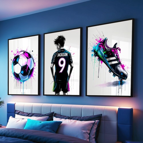Personalised football prints - football,