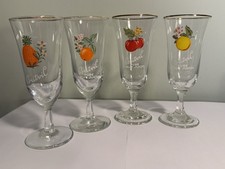 Vintage 1960s or 50s Bricvic fruit juice glasses - home bar, cocktail