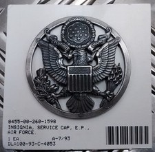 Genuine US USAF Service Cap Badge Air Force Insignia Enlisted Personnel - NEW