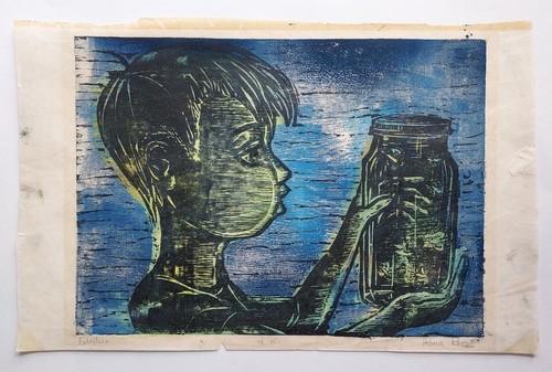 Woodblock print helen helene - woodblock,
