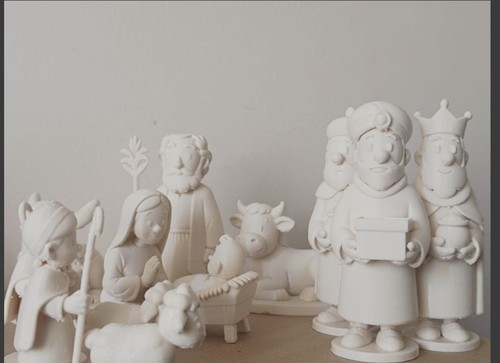 Cute minimal nativity - cute, scene