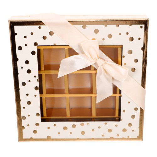 Beige empty chocolate box - chocolate, with