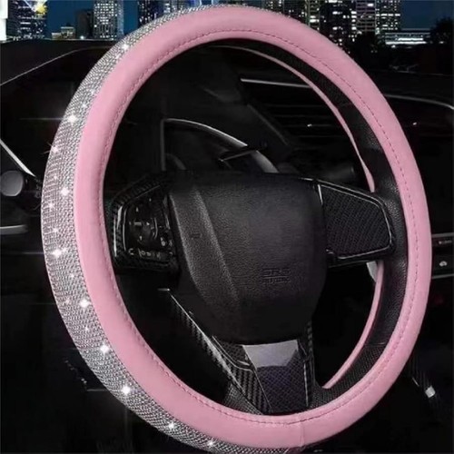 Pink rhinestone steering wheel - steering,
