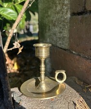 Vintage Brass Chamber Candlestick Holder – 8cm