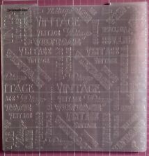 Embossalicious Vintage Words Embossing Folder 8”x8”