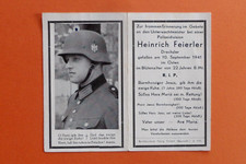 WW2 German Death Card Sterbebild Sergeant in a Police Division 1941 Helmet Photo