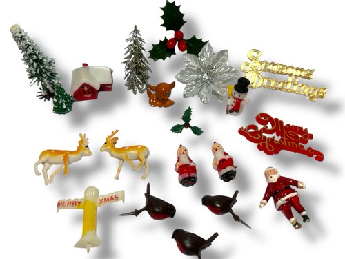 Vtg christmas cake toppers - christmas,
