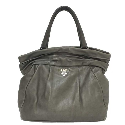 Prada bn1689 gray leather tote - bn1689,