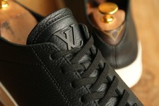 Louis Vuitton LV Black Leather Shoes Trainers Sneakers UK 9 US 10 EU 43