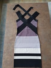 Karen Millen size 3 12 grey ombre bodycon bandage dress strappy knee length