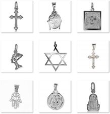 Religious Pendant Charm Sterling Silver Religion 925 Jewellery - Various designs