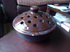 Norman Taylor,Bolingey Pottery, Perranporth.  Cornwall. Pot Porri Bowl. 4.5"Tall