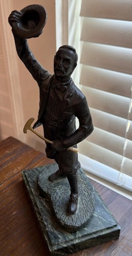 Vintage bronze golfer statue - vintage,
