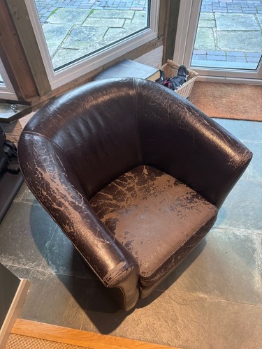 Leather tub chair - tub,